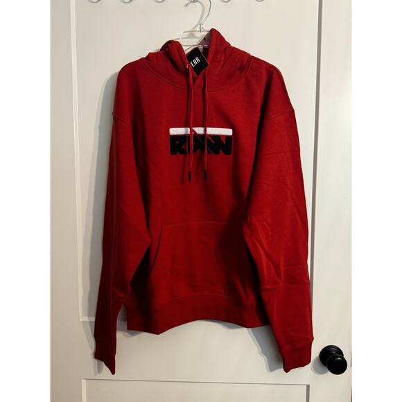 Rawgear Other - Rawgear Hoodie Men's Sz L Red Oversized Logo Heavyweight NWT Workout